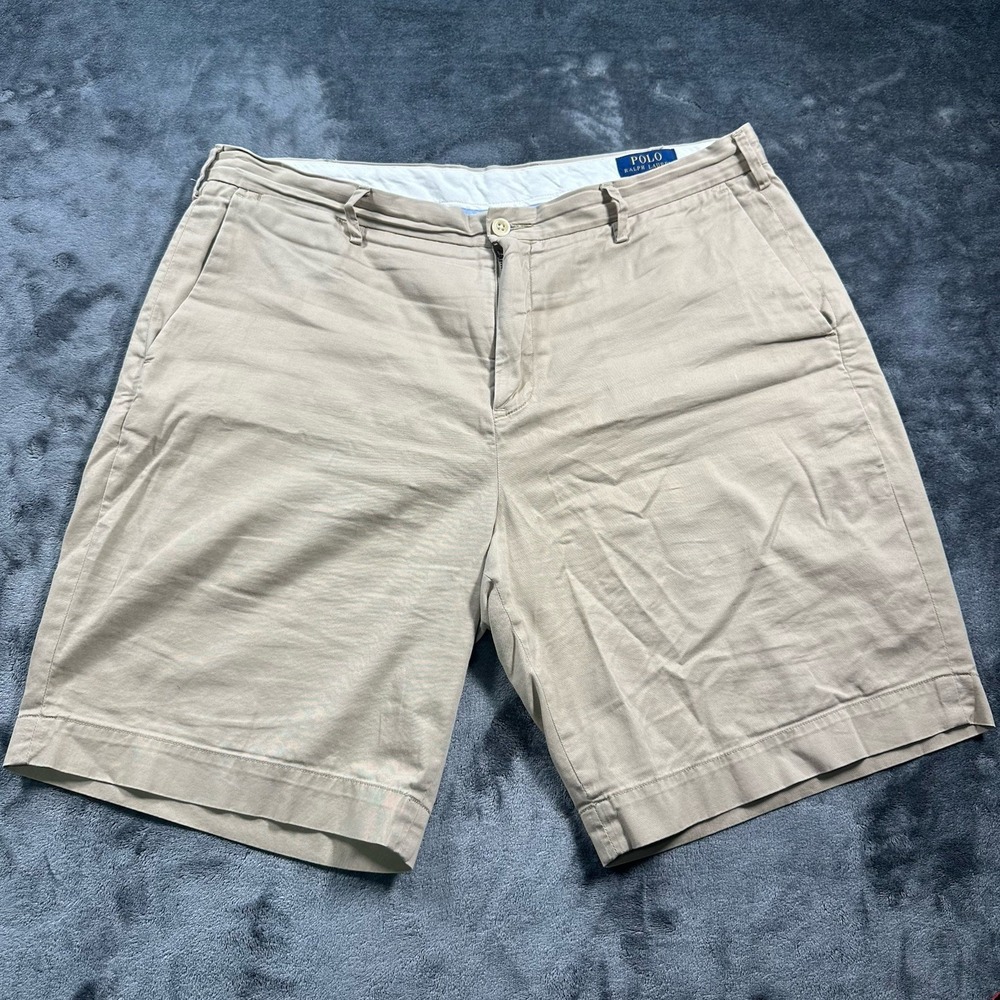 Polo Ralph Lauren Chino Shorts Size 35  Waist Stretch Classic Fit khaki